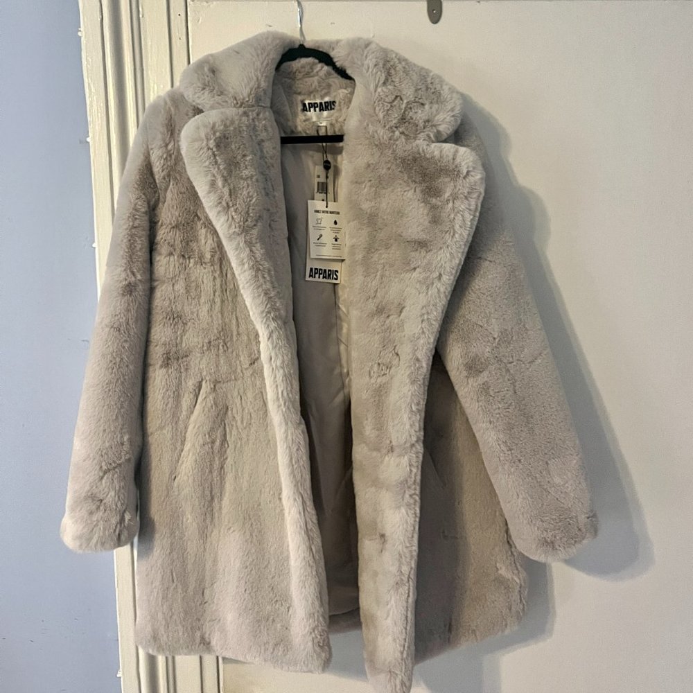 Faux Fur Coat - Grey